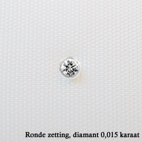 Witgouden neuspiercing met diamant (0,015 ronde zetting)