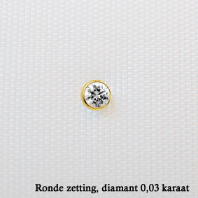 Gouden neuspiercing met diamant (0,03 ronde zetting)